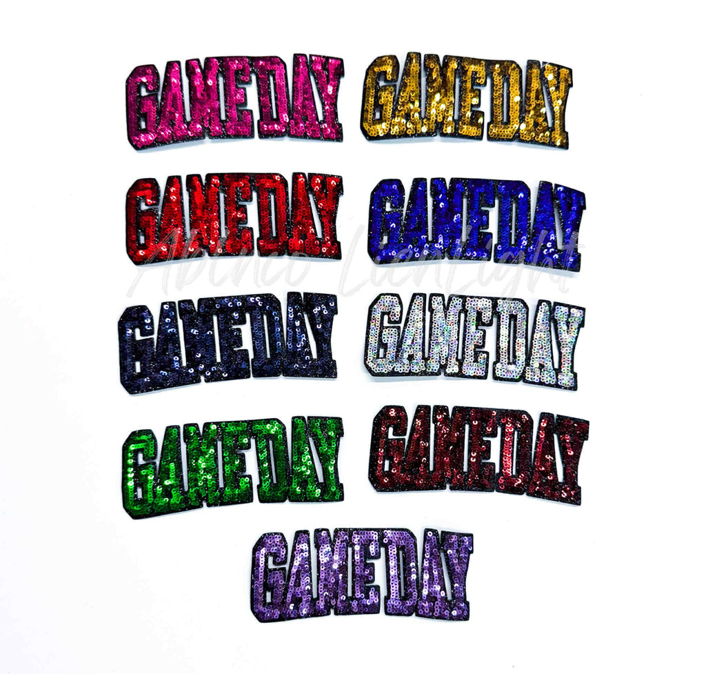 Red Game Day Varsity Sequins Patch-Small