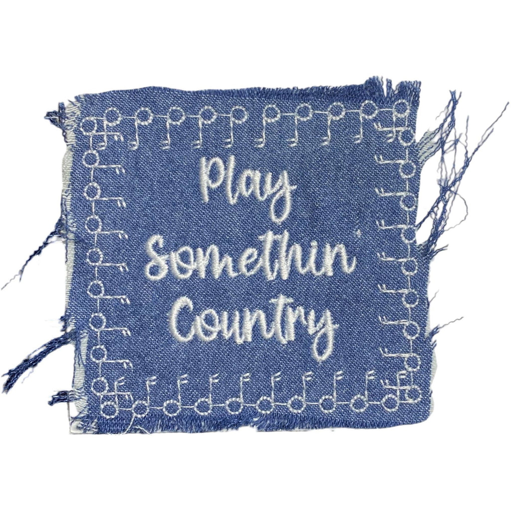 Play Something Country, Denim, Embroidered Iron on Patch