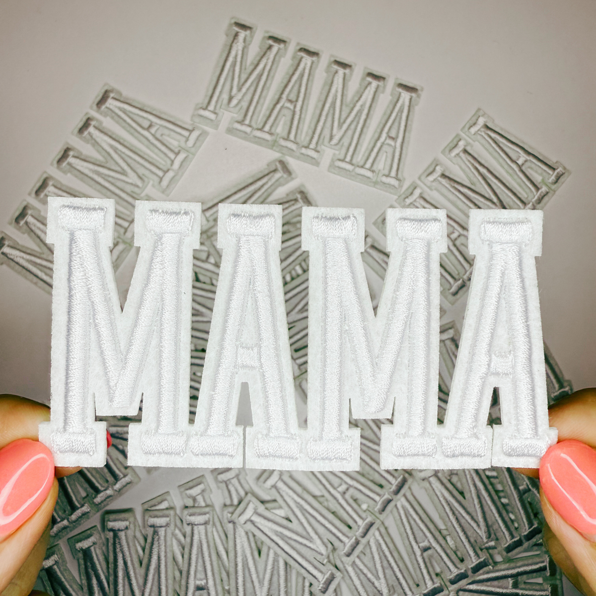 4" MAMA in WHITE or BLACK -  3D Embroidered Hat Patch