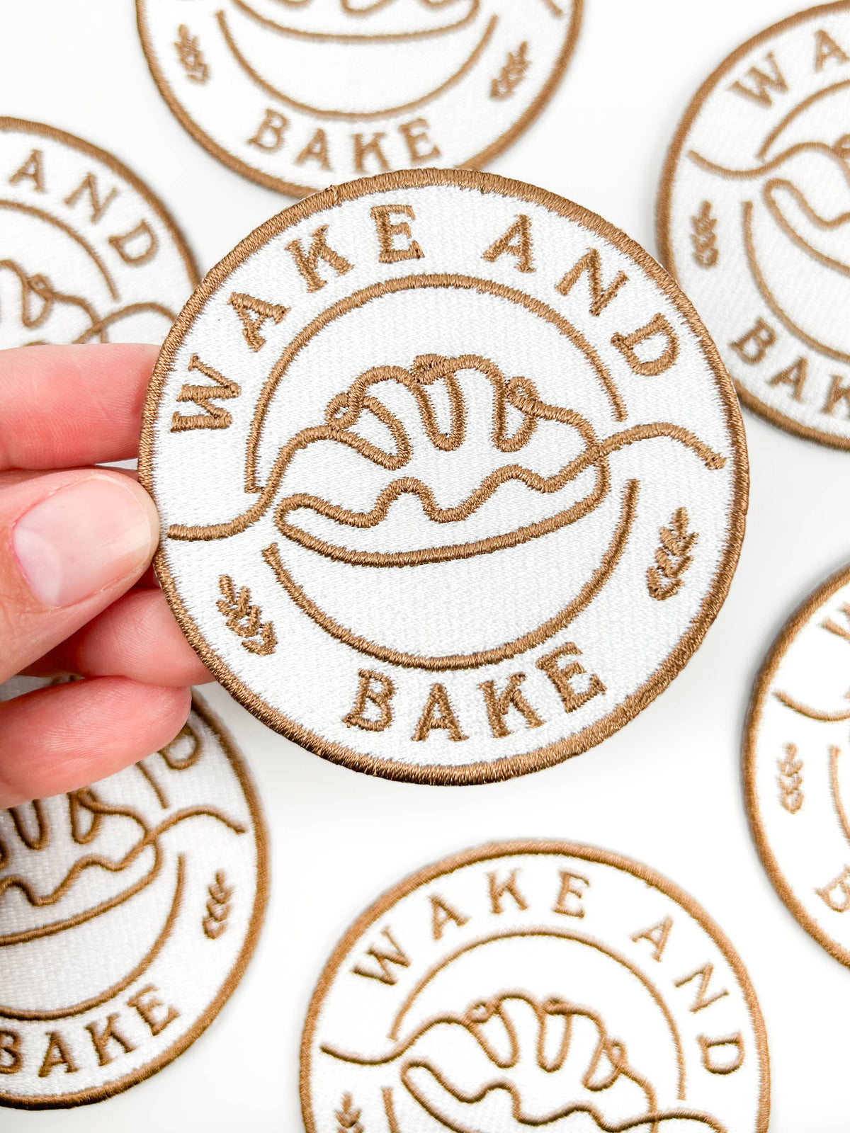 Wake and Bake Embroidered Iron-On Patch Food, Chef, Baking