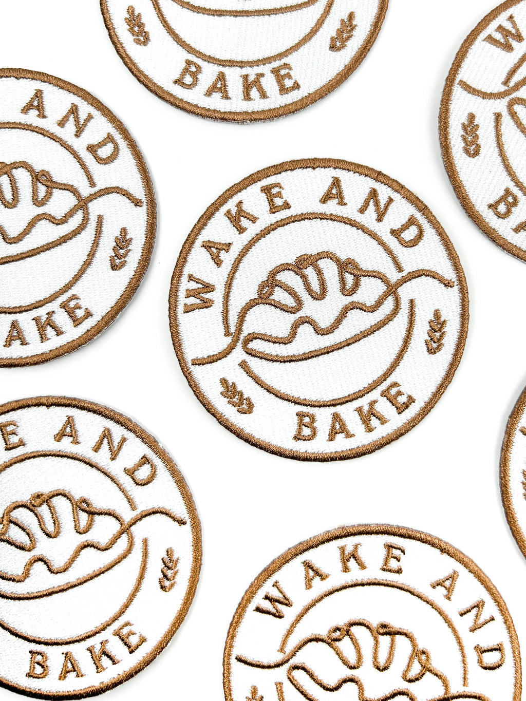 Wake and Bake Embroidered Iron-On Patch Food, Chef, Baking