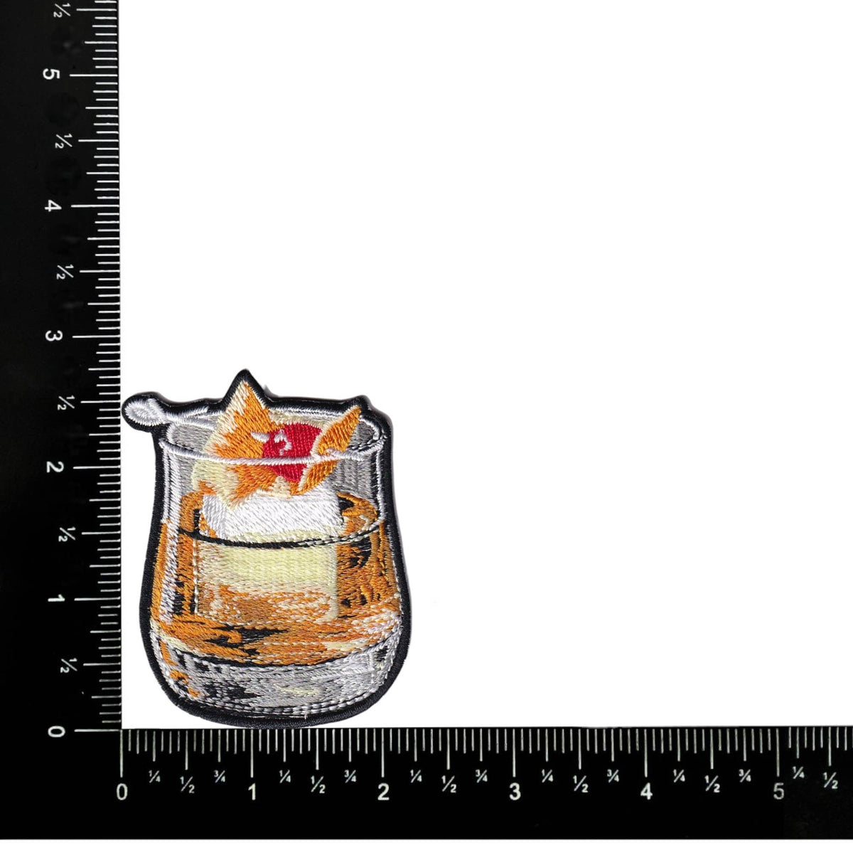 Old Fashioned, Whiskey, Drinks, Embroidered Iron on Patch