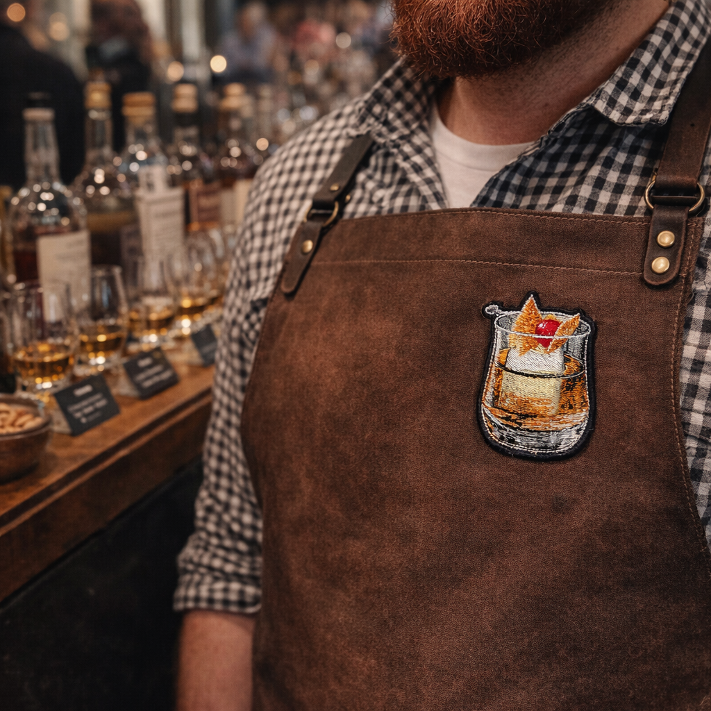 Old Fashioned, Whiskey, Drinks, Embroidered Iron on Patch