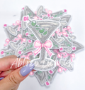 Dirty martini bow embroidery patch iron on 