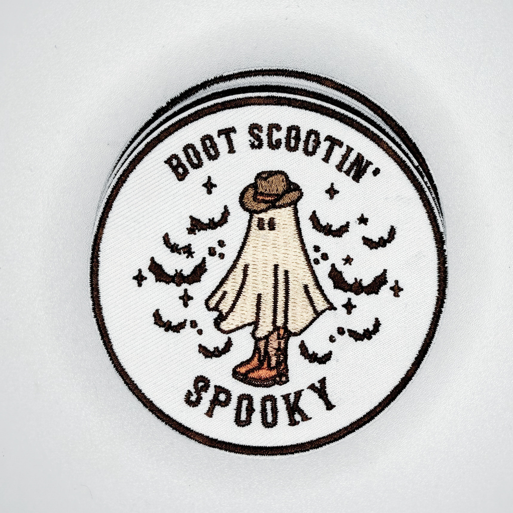 3" Boot Scootin' Spooky -  Embroidered Hat Patch
