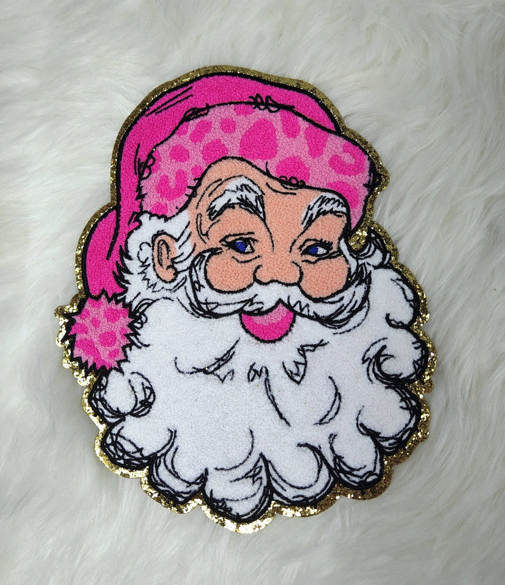 Hot Pink Retro Santa with Pink Cheetah Hat