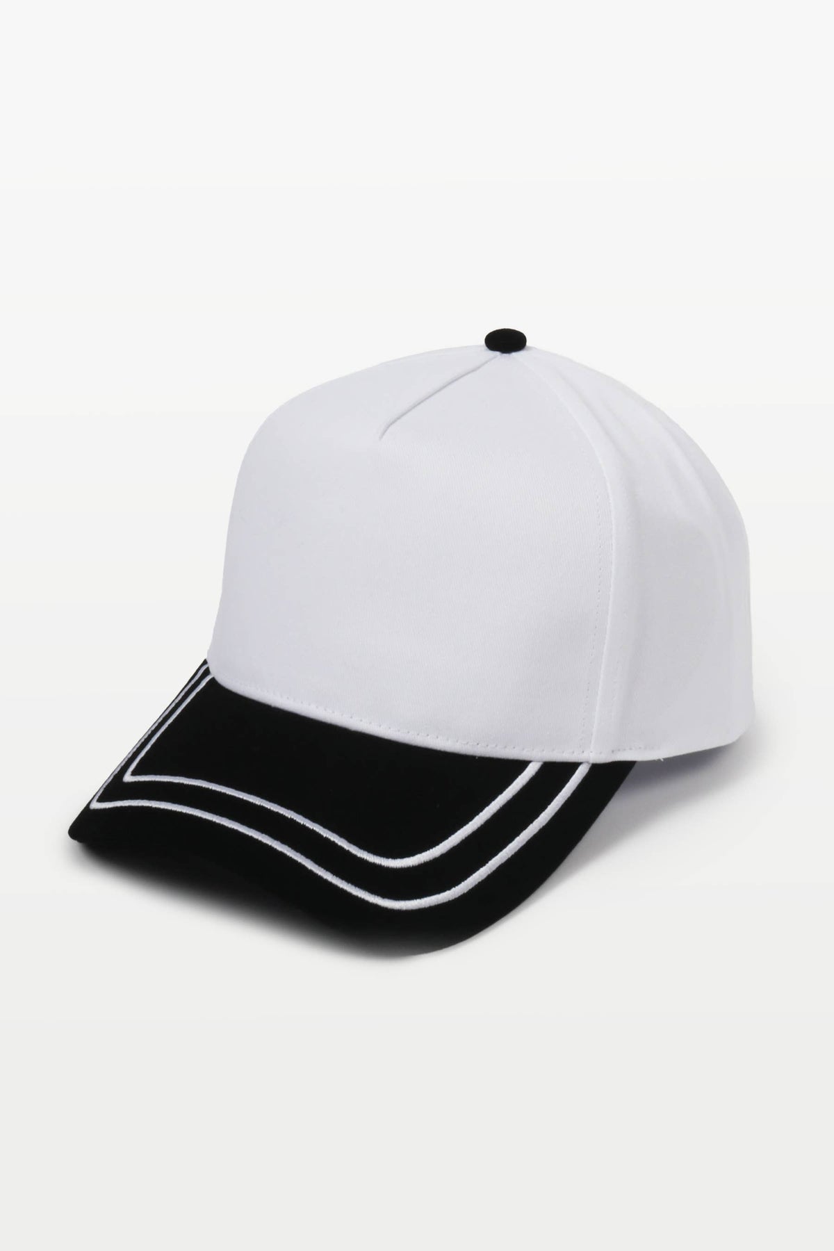 Retro Stripe Brim Two Tone 5-Panel Cap