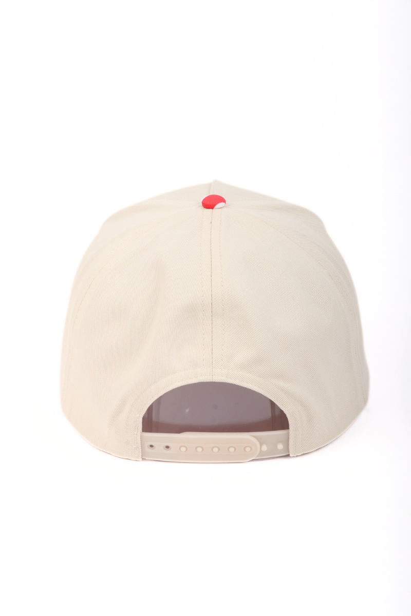 HOLIDAY STRIPES HEART BOW Printed Brim 5 Panel Two Tone Cap