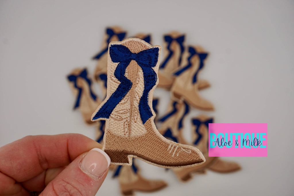 Boot with Bow, Western Patch, Cowgirl, Cowboy, Texas Patch