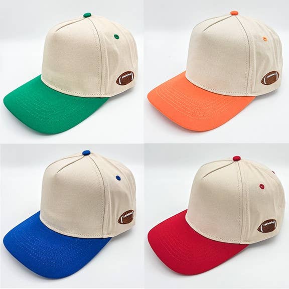 Cotton Football Blank Hats - Various Colors