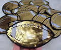 Large Gold Football Sequin Iron On Patch
