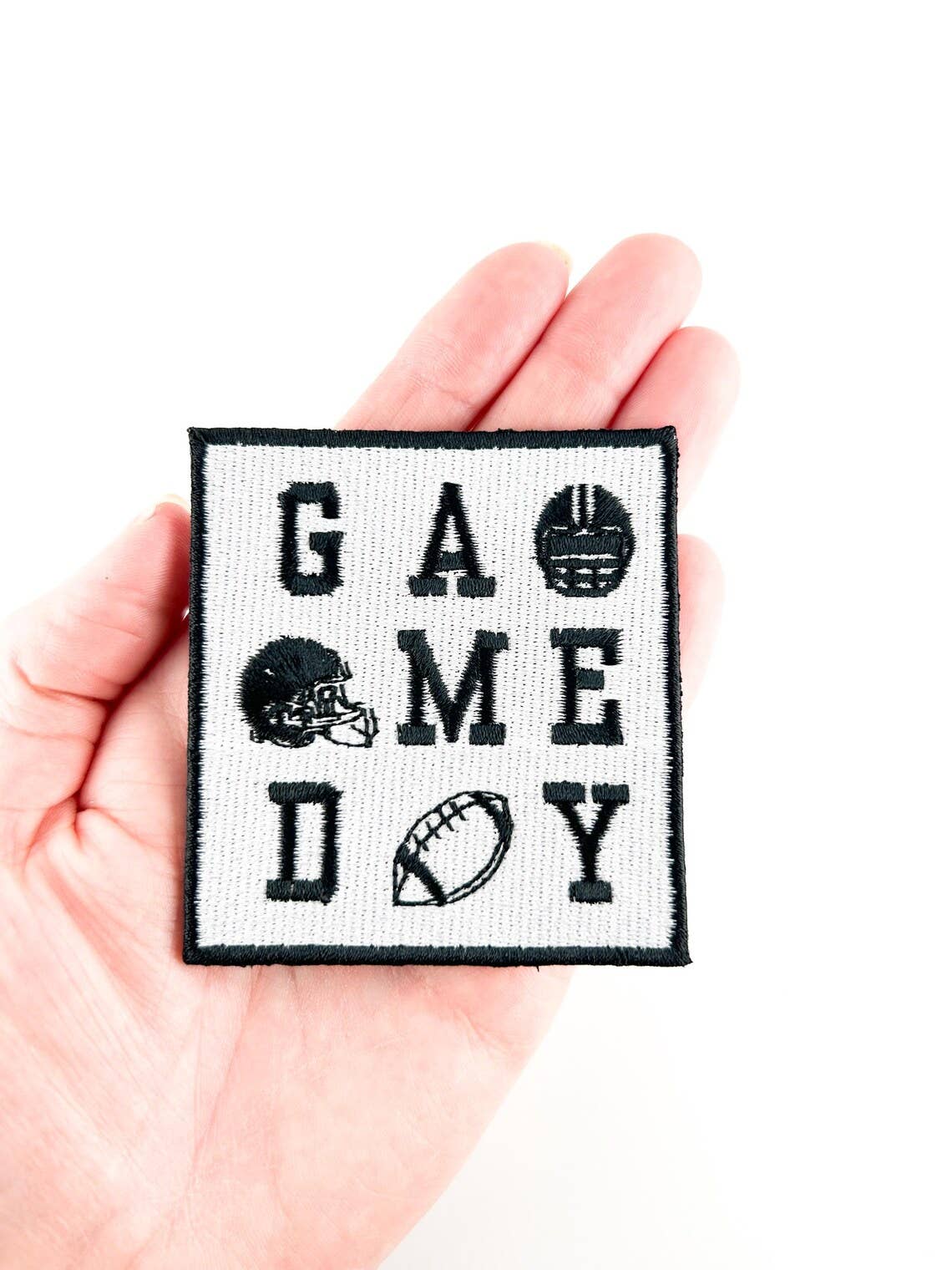 Game Day Embroidered Iron-On Patch Perfect for Football Hat