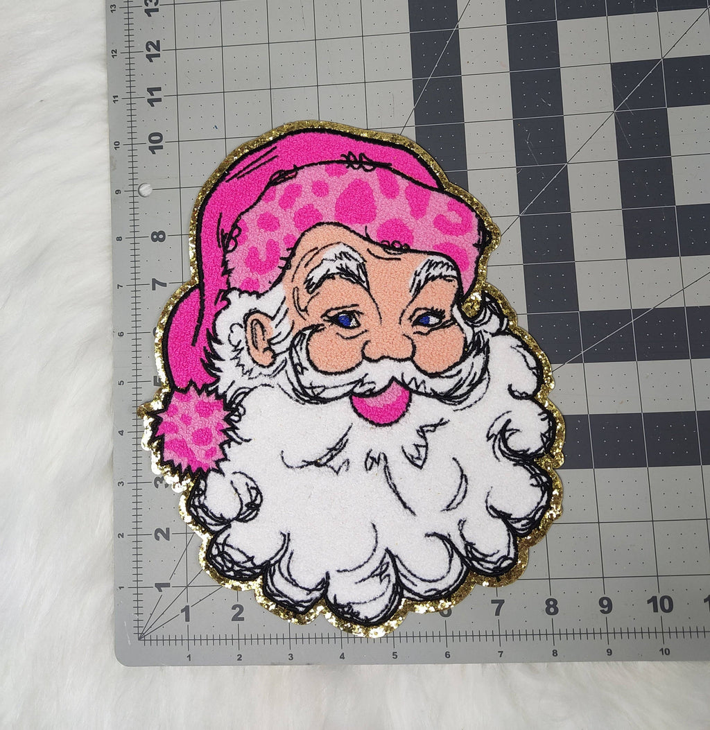 Hot Pink Retro Santa with Pink Cheetah Hat