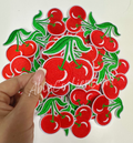 Trucker hat patches 3” red cherry embroidery patch iron on