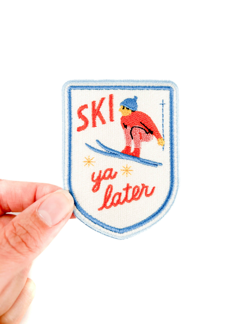 Ski Ya Later Patch | Retro Skiing Embroidered Iron On Patch 