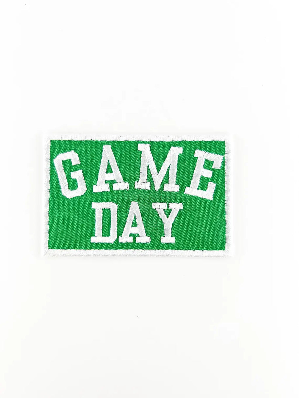 Green Game Day Embroidered Iron-On Patch Football Tailgate