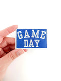 Blue Game Day Embroidered Iron-On Patch Football Tailgate