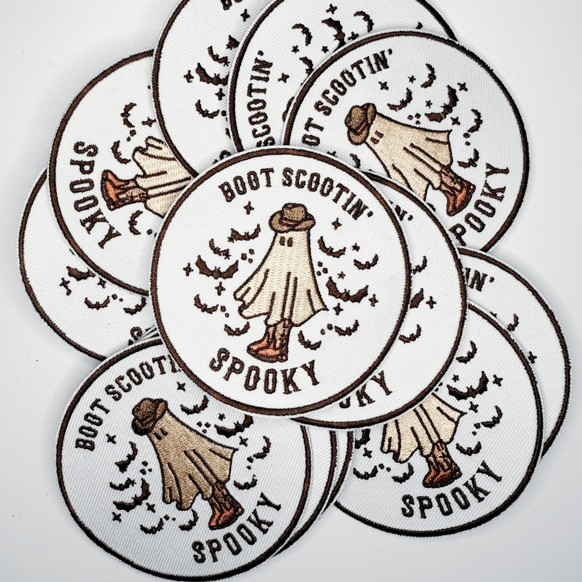 3" Boot Scootin' Spooky -  Embroidered Hat Patch