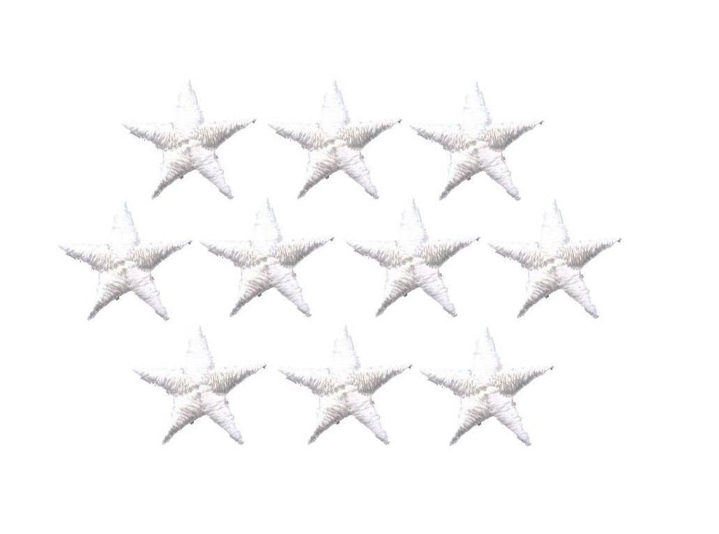 White Stars - 5/8" - Pack of 10 Pieces - Iron on Applique -150031-01