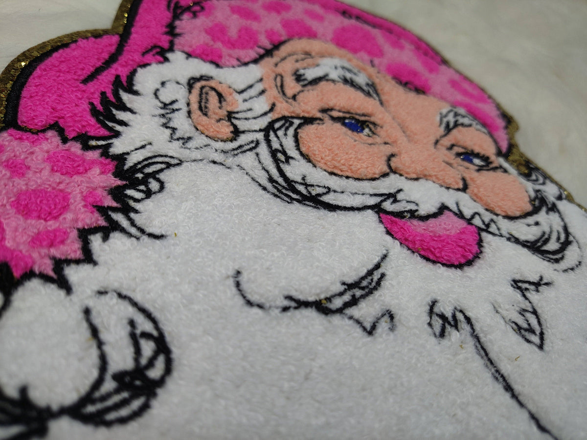 Hot Pink Retro Santa with Pink Cheetah Hat