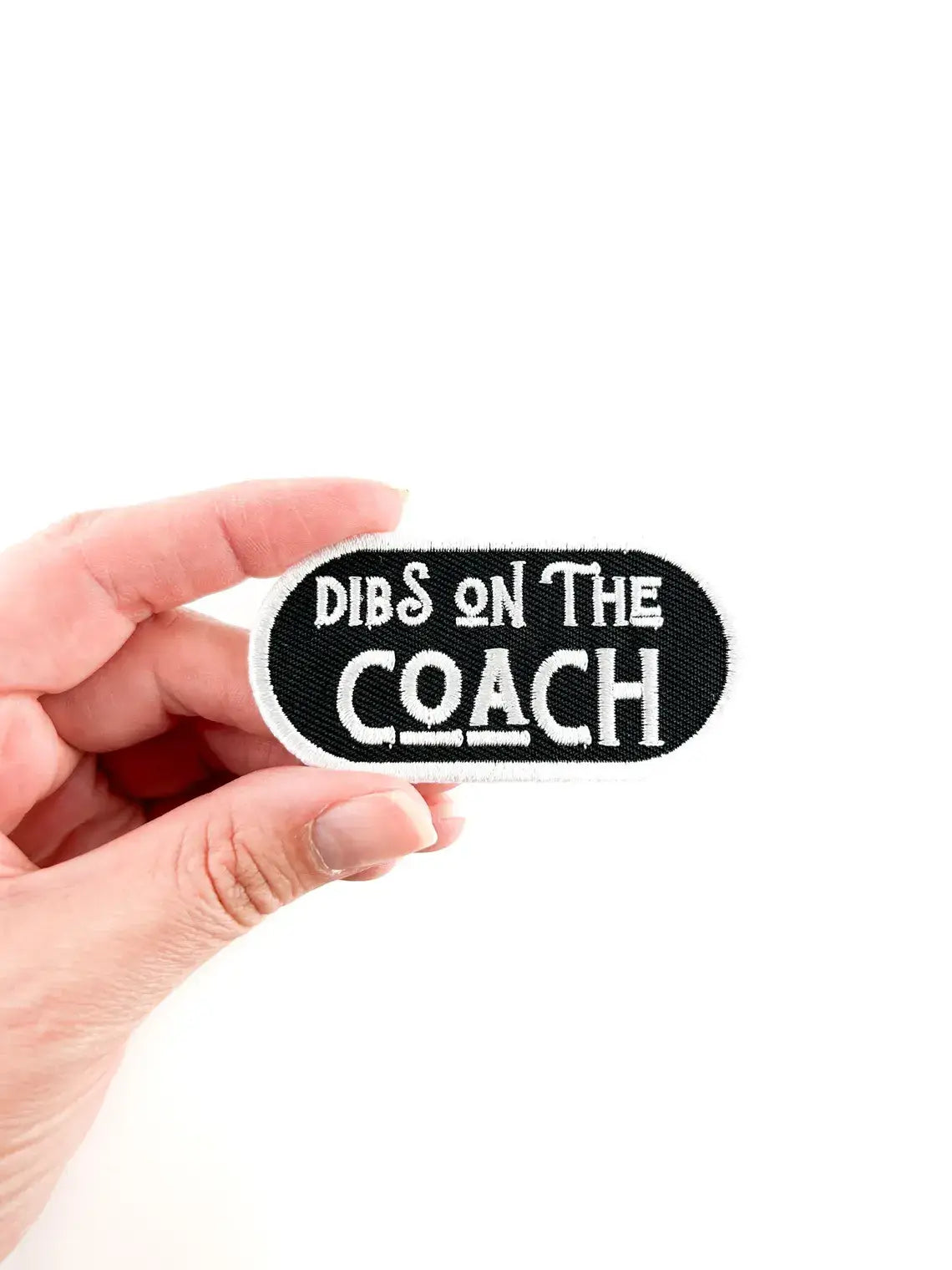 Dibs on the Coach Embroidered Iron-On Patch Football Sports