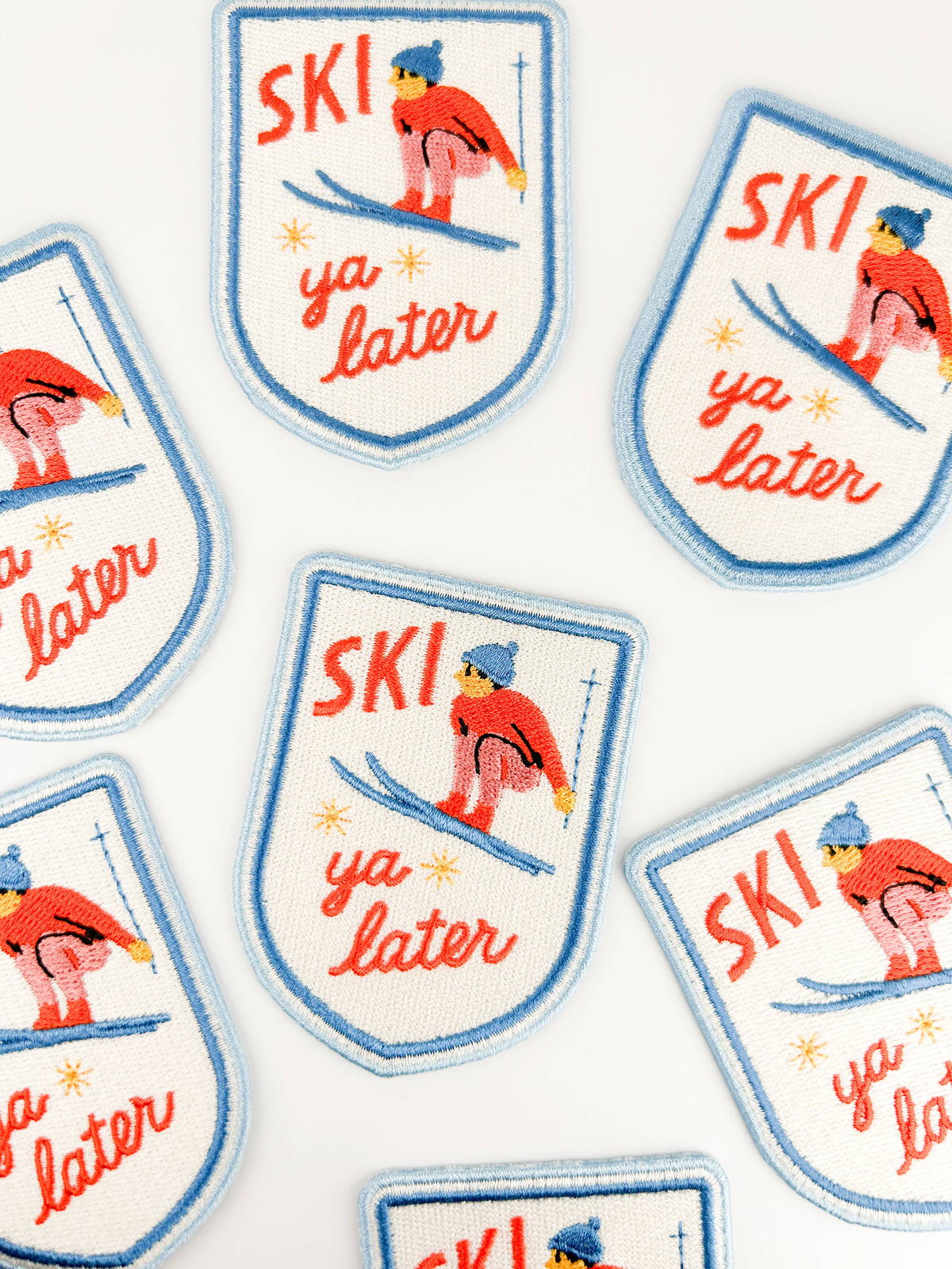 Ski Ya Later Patch | Retro Skiing Embroidered Iron On Patch 