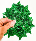 Trucker hat patches small green star sequins patch iron on