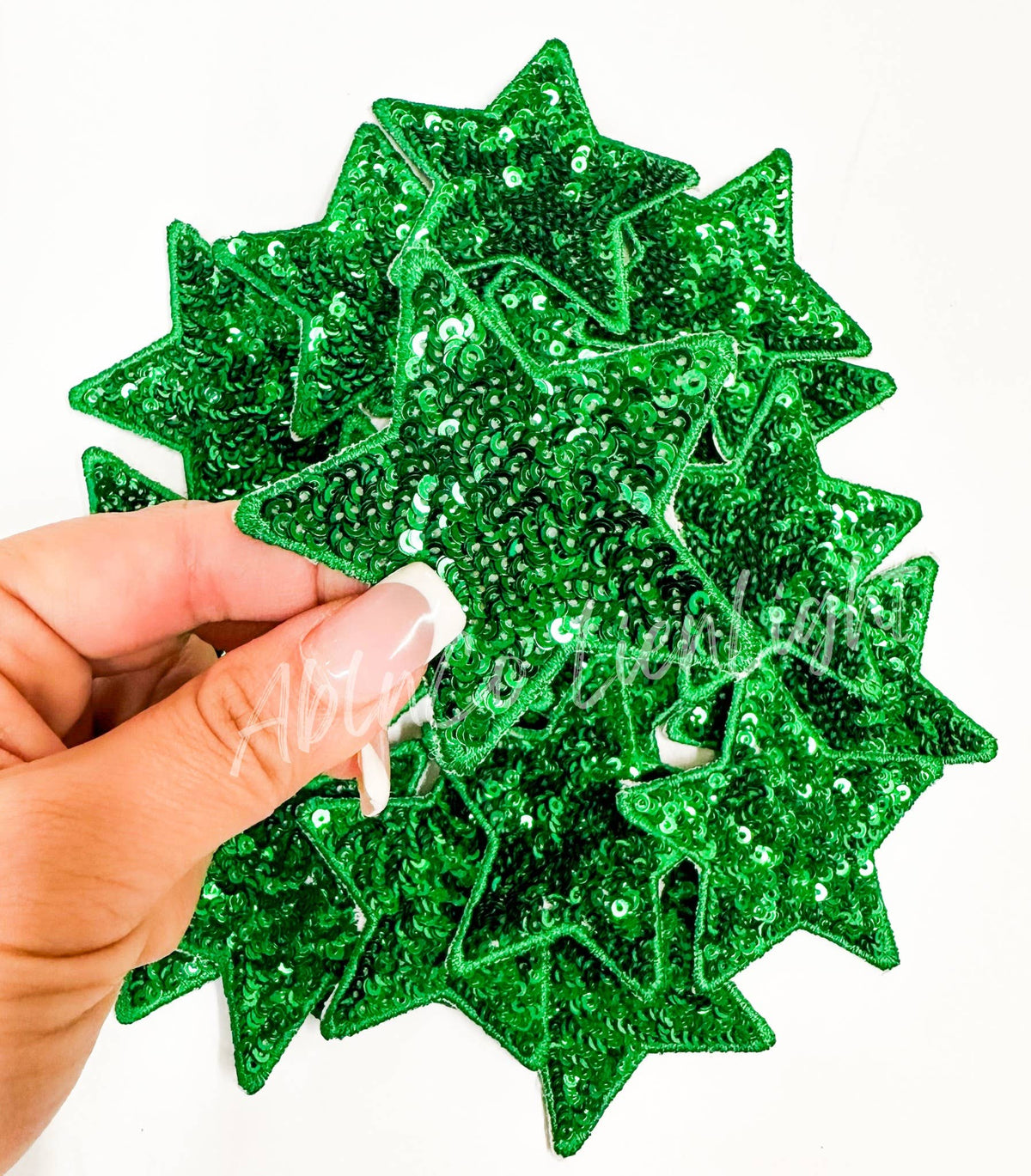 Trucker hat patches small green star sequins patch iron on