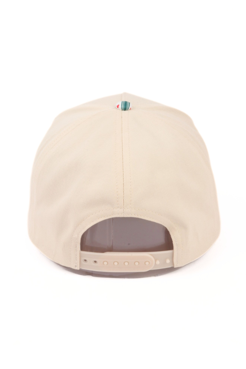 HOLIDAY STRIPES HEART BOW Printed Brim 5 Panel Two Tone Cap