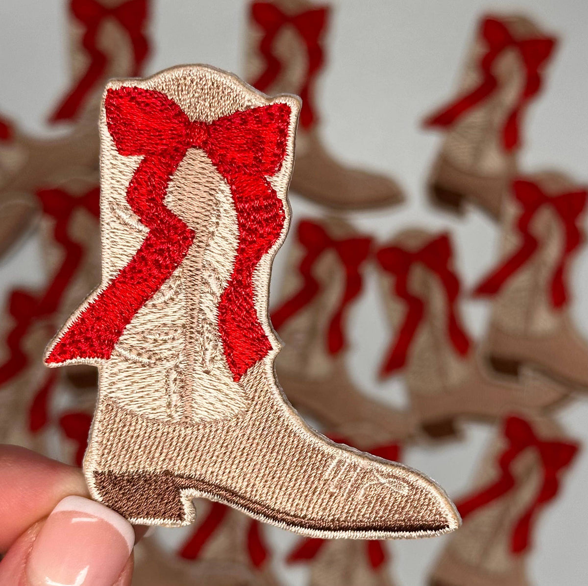 Boot with Bow, Western Patch, Cowgirl, Cowboy, Texas Patch