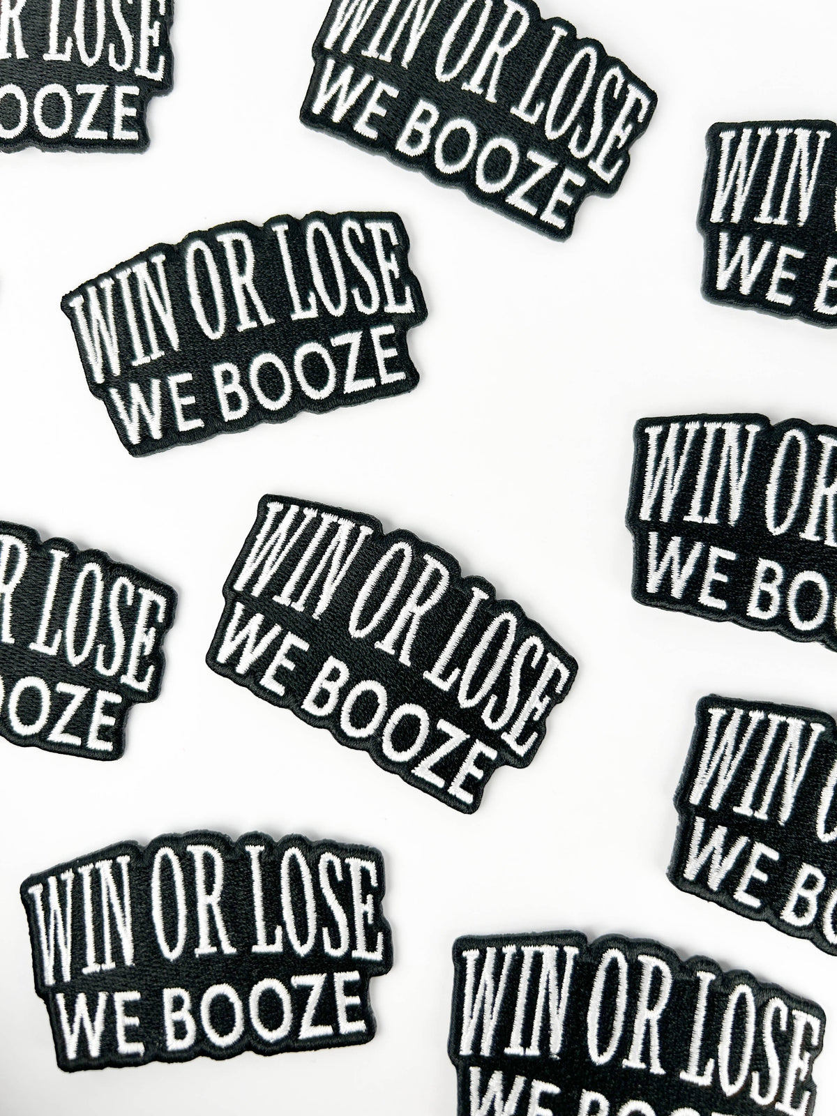 Win or Lose We Booze Embroidered Patch Funny Drinking Iron