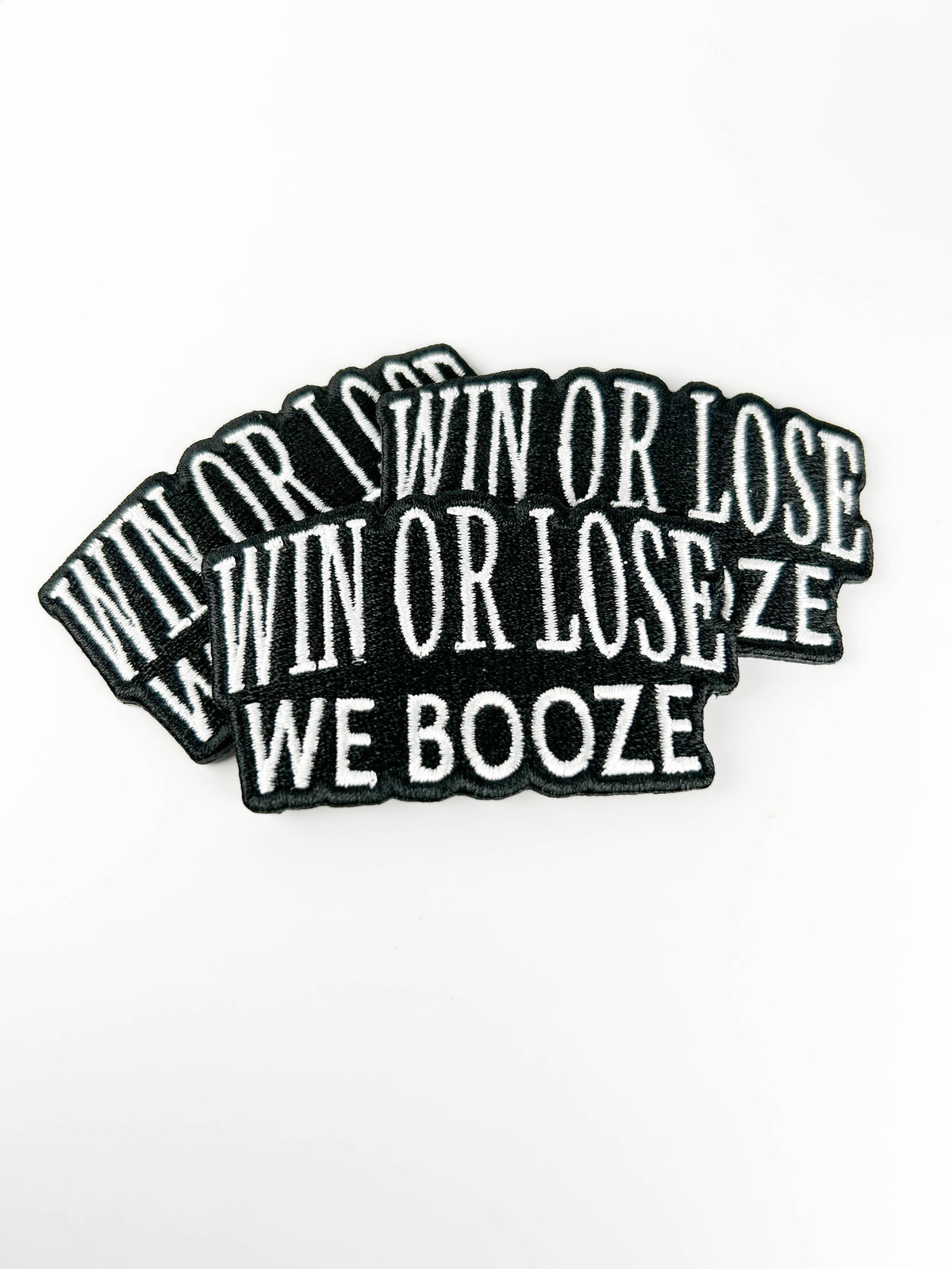 Win or Lose We Booze Embroidered Patch Funny Drinking Iron
