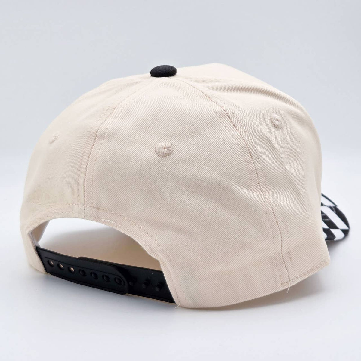 Black & White Cotton Checkered Blank Hats
