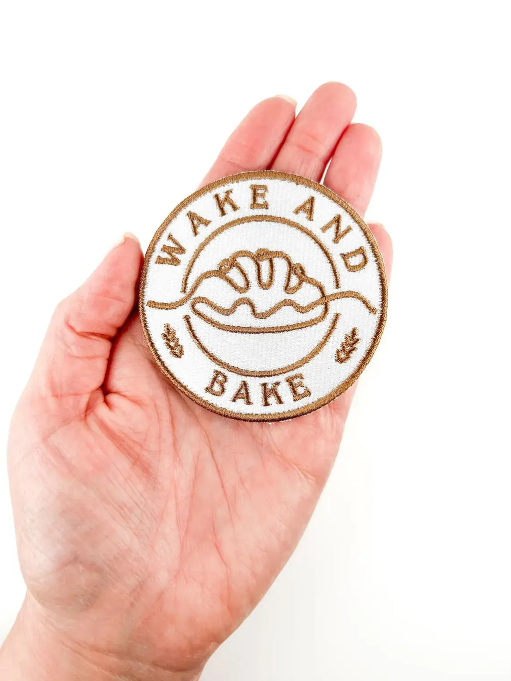 Wake and Bake Embroidered Iron-On Patch Food, Chef, Baking