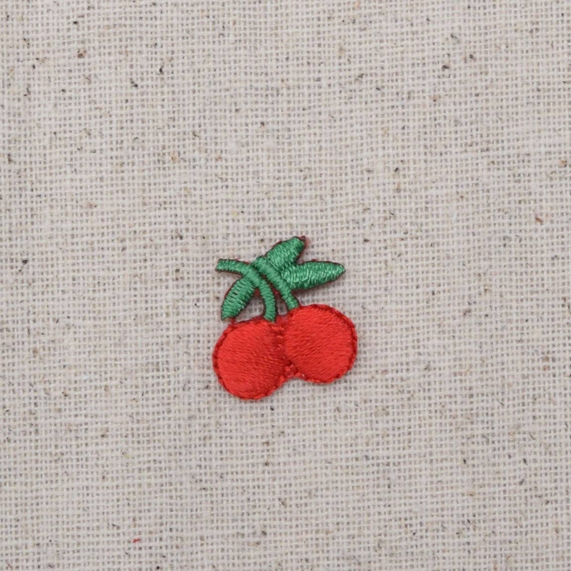 Set of 3 - Cherries Two Red Cherry on Stem Iron on Patch