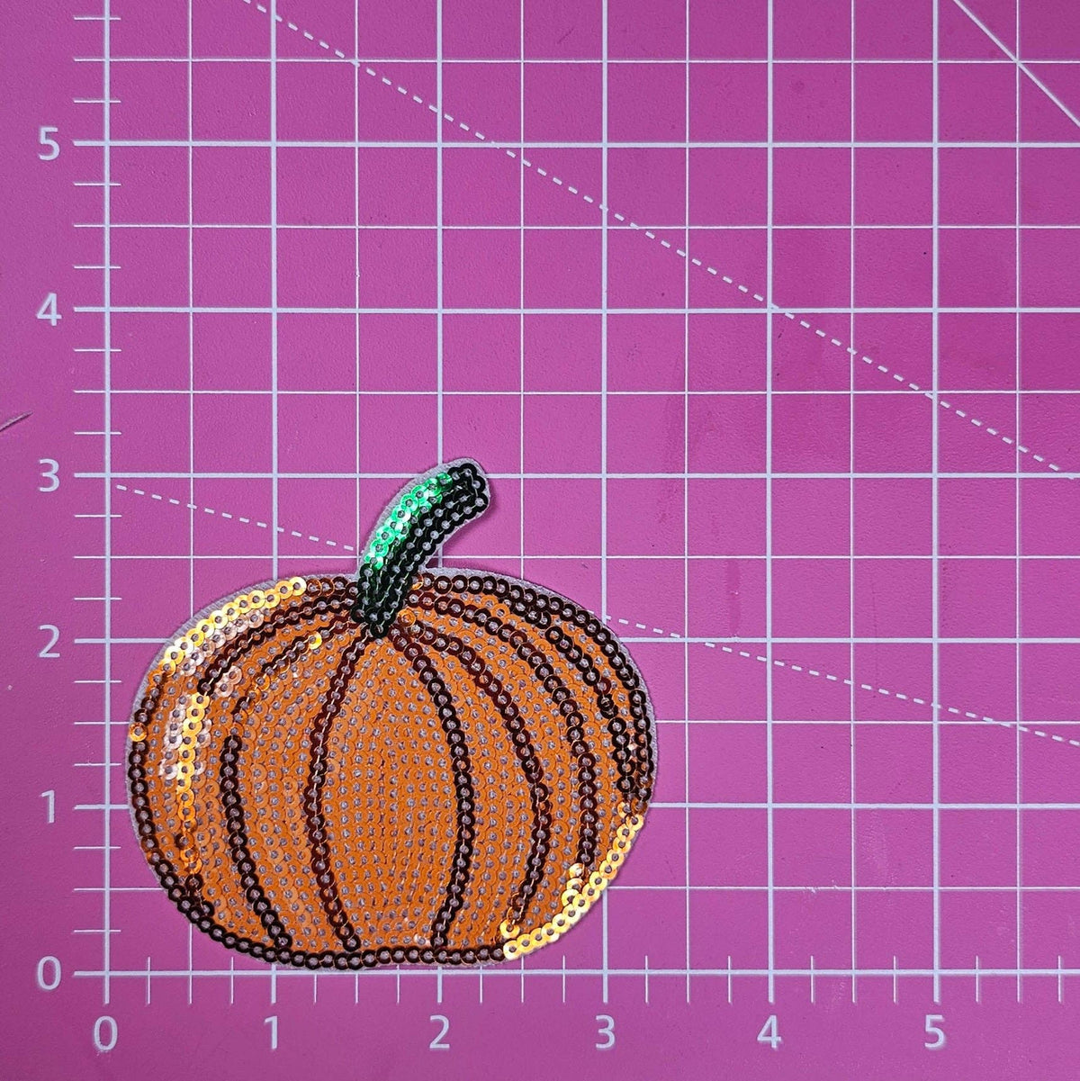 Pumpkin Orange Sequin Iron On Patch