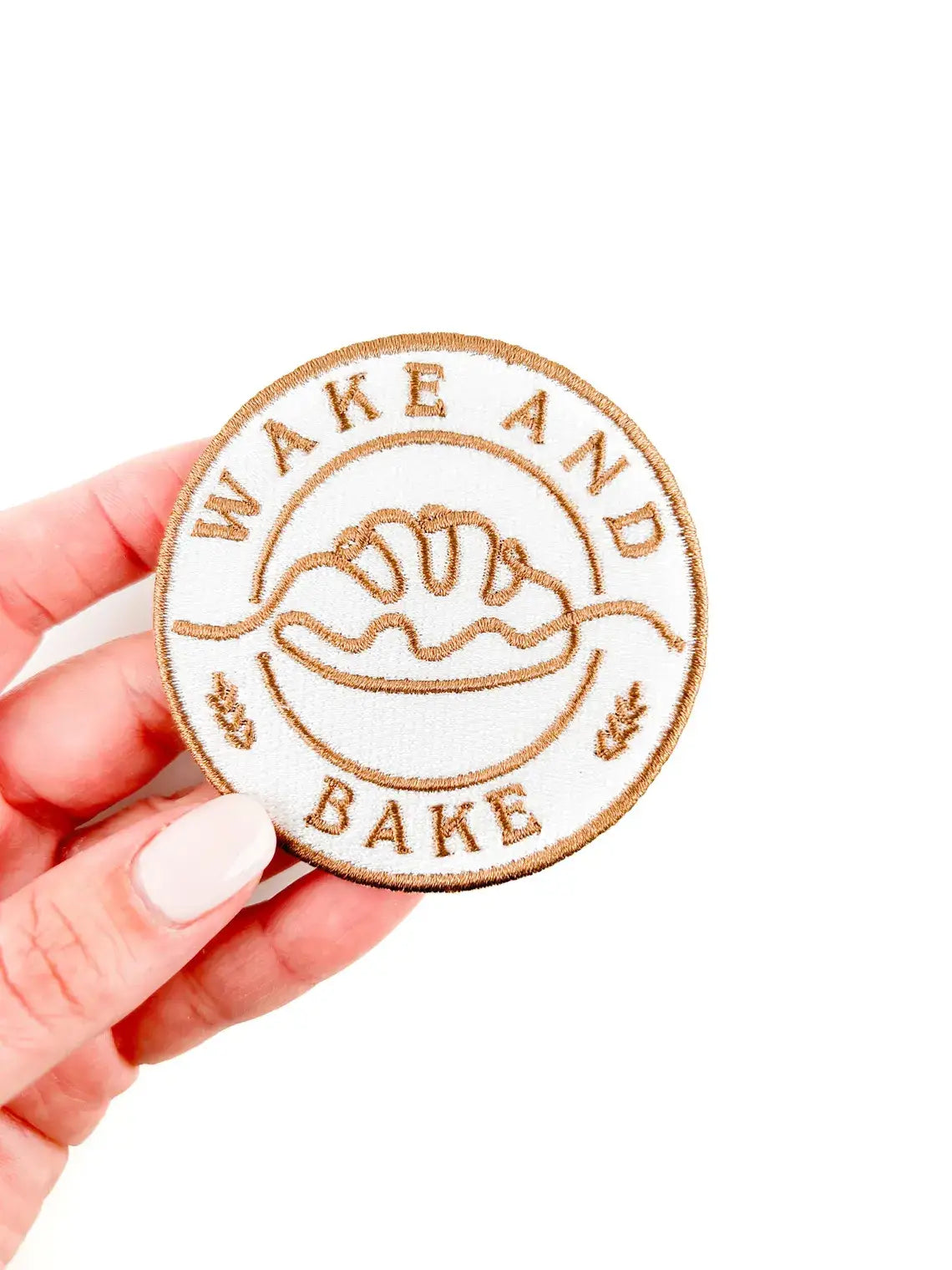 Wake and Bake Embroidered Iron-On Patch Food, Chef, Baking