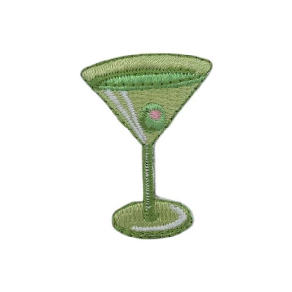 Martini Cocktail, Drinks, Embroidered Iron on Patch