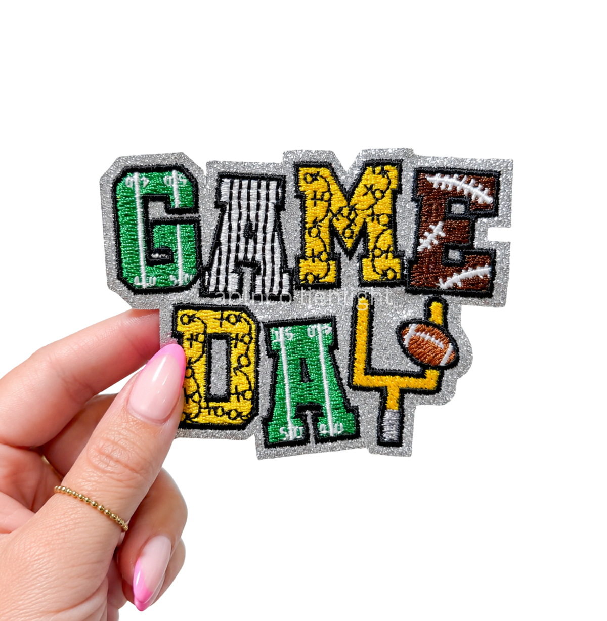 Game Day Plays Football Sequin Patch - Small