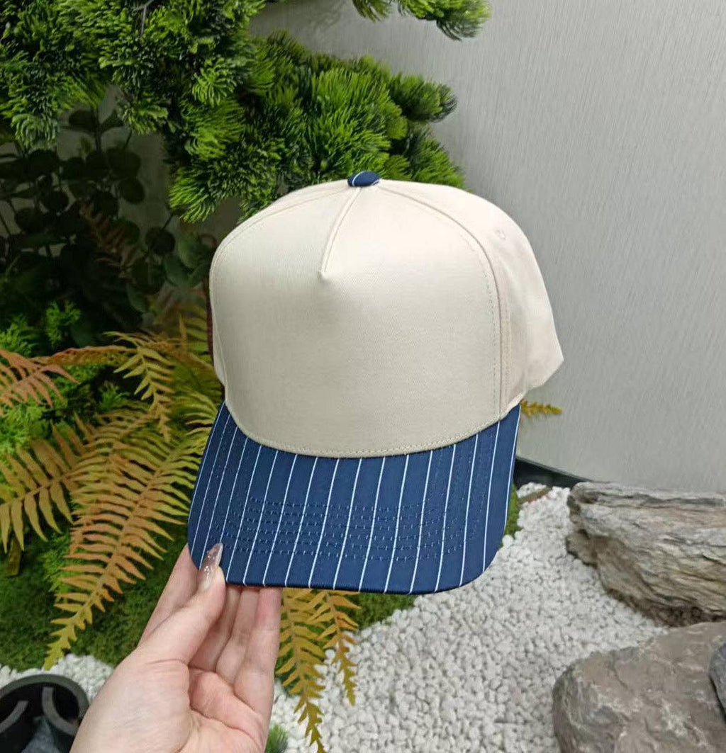 Navy Pinstripe Hat - RTS